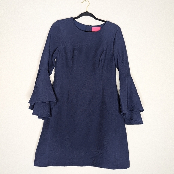 Lilly Pulitzer Navy Belle Sleeved Dress - Picture 3 of 12